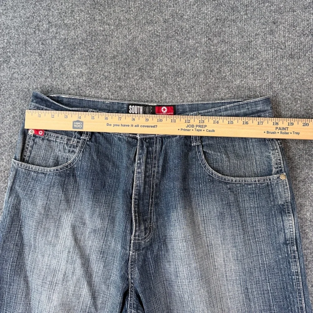 Vintage Southpole Jeans Shorts Mens 36 Blue Denim Jorts Red Tab Baggy Grunge Y2K